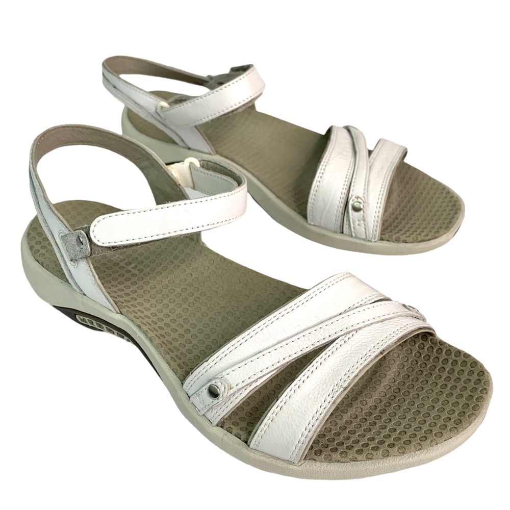 Merrell Dahlia Sandals White Leather Strappy Casual Comfort Size 7